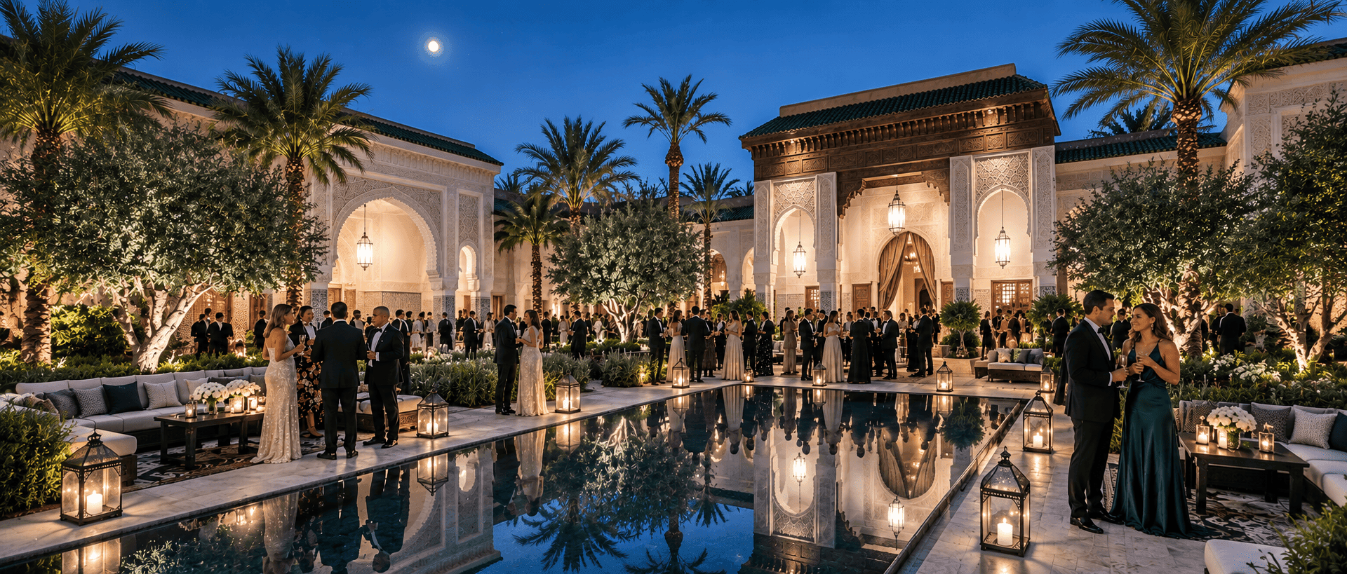 Réception prestigieuse organisée dans un palais marocain