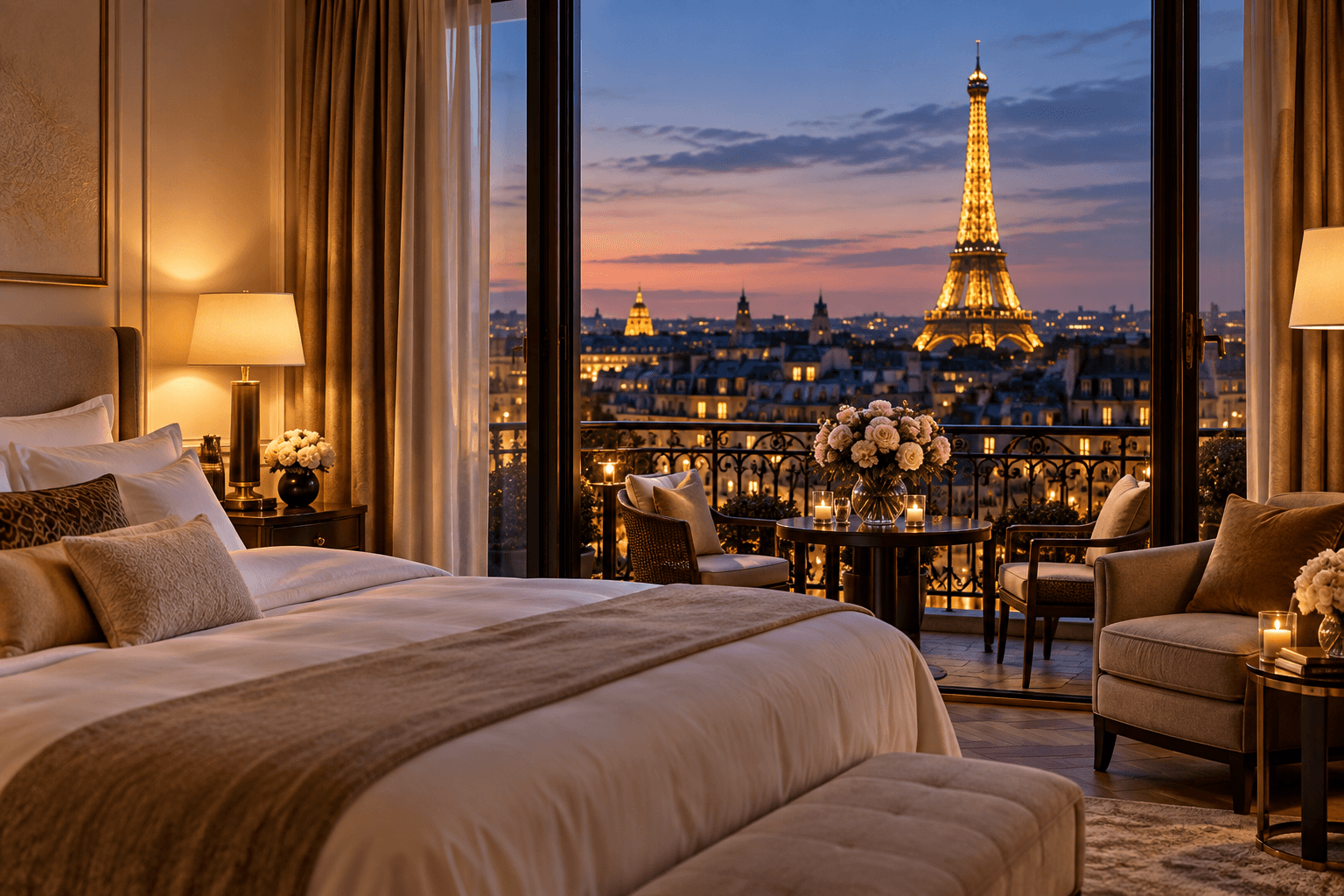 Suite d’hôtel cinq étoiles avec vue sur Paris