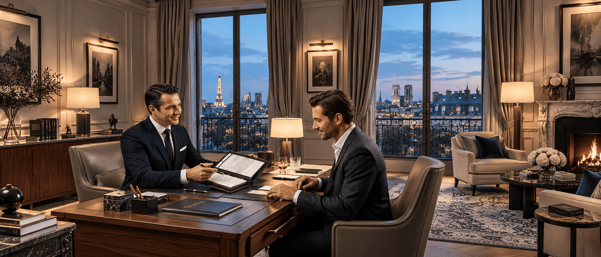 Concierge préparant un séjour sur mesure dans un appartement parisien