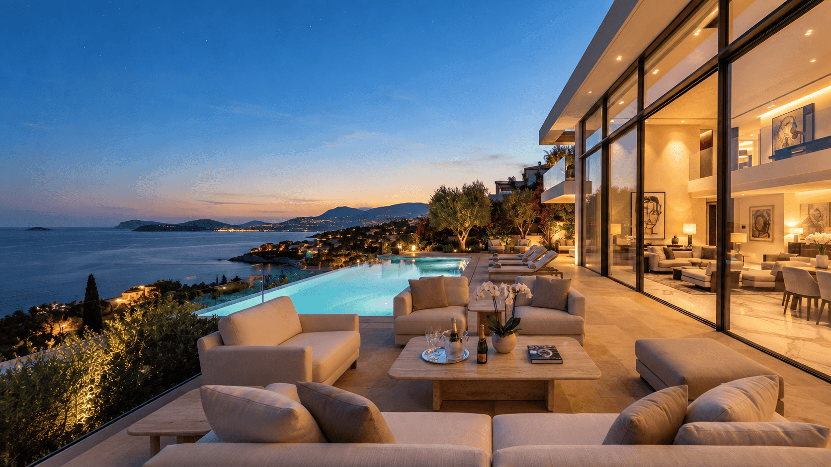 Hébergement haut de gamme avec piscine et vue sur la mer