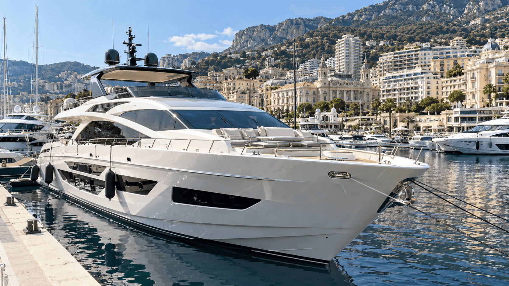 Yacht privé haut de gamme dans une marina